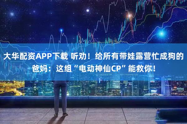 大华配资APP下载 听劝！给所有带娃露营忙成狗的爸妈：这组“电动神仙CP”能救你！
